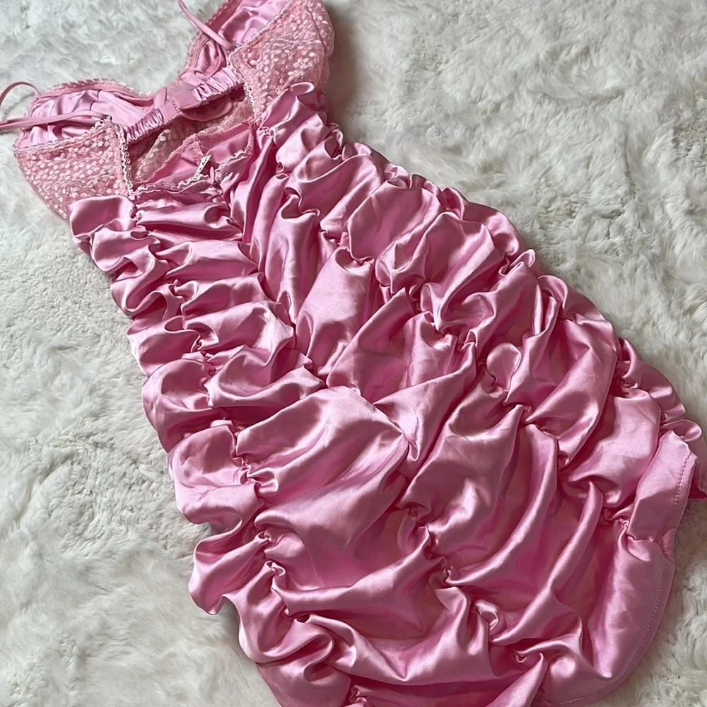 for love & lemons pink mini dress - SIZE: XS - Picture 3 of 4